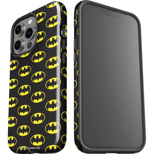 DC Comics Batman Logo All Over Print iPhone 15 Pro Impact Case